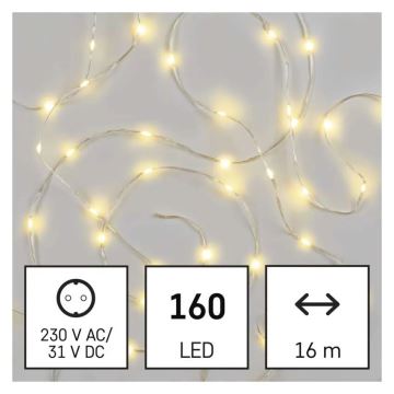 LED Zunanja božična veriga 160xLED/21m IP44 topla bela