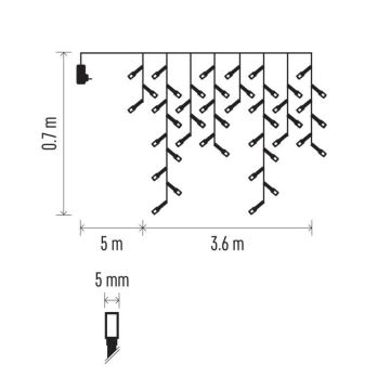 LED Zunanja božična veriga 200xLED/8 načinov 8,6m IP44 hladna bela