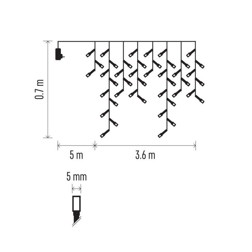 LED Zunanja božična veriga 200xLED/8 načinov 8,6m IP44 hladna bela