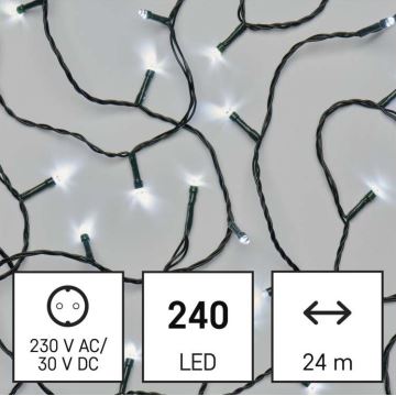 LED Zunanja božična veriga 240xLED/8 načinov 29m IP44 hladna bela