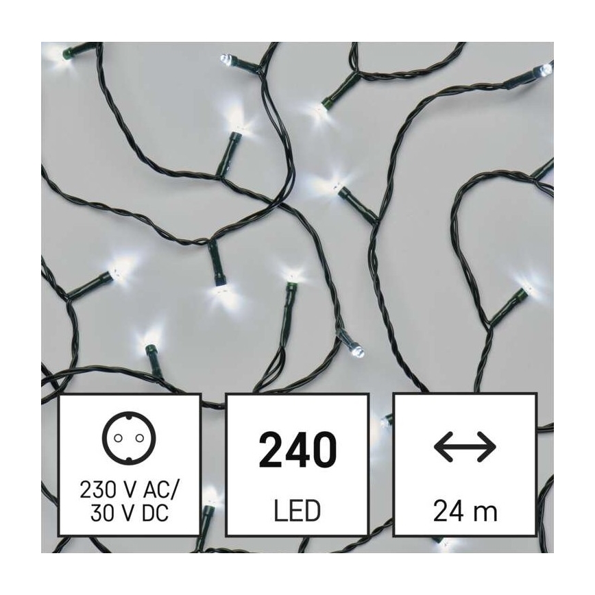 LED Zunanja božična veriga 240xLED/8 načinov 29m IP44 hladna bela