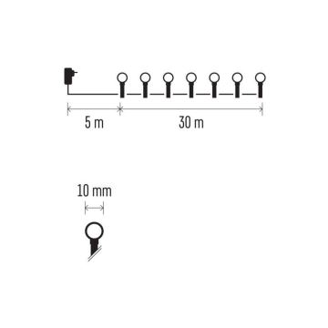 LED Zunanja božična veriga 300xLED/35m IP44 topla bela