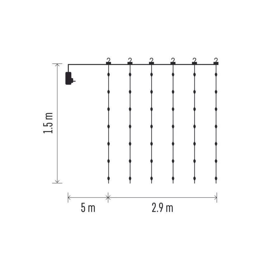 LED Zunanja božična veriga 300xLED/8 funkcij 7,9 m IP44 topla bela