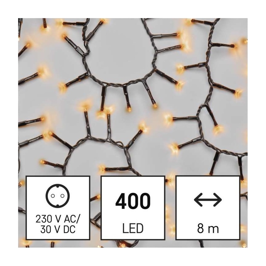 LED Zunanja božična veriga 400xLED/13m IP44 vintage