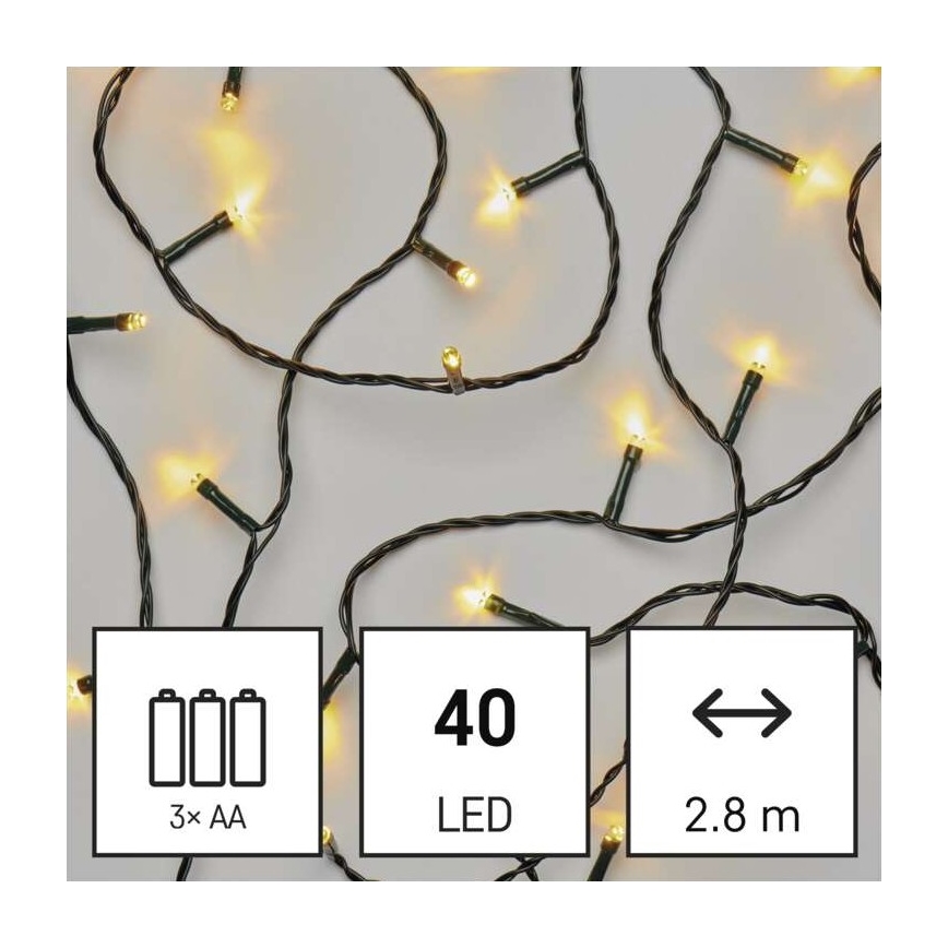 LED Zunanja božična veriga 40xLED/3,3m IP44 topla bela