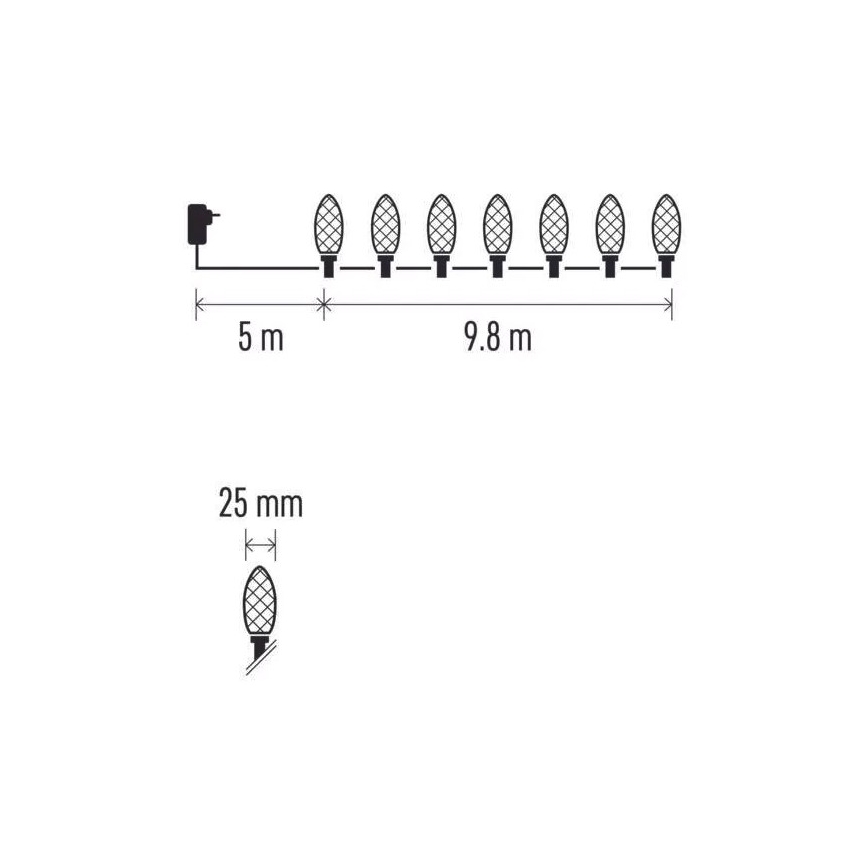 LED Zunanja božična veriga 50xLED/8 funkcij 14,8 m IP44 topla bela