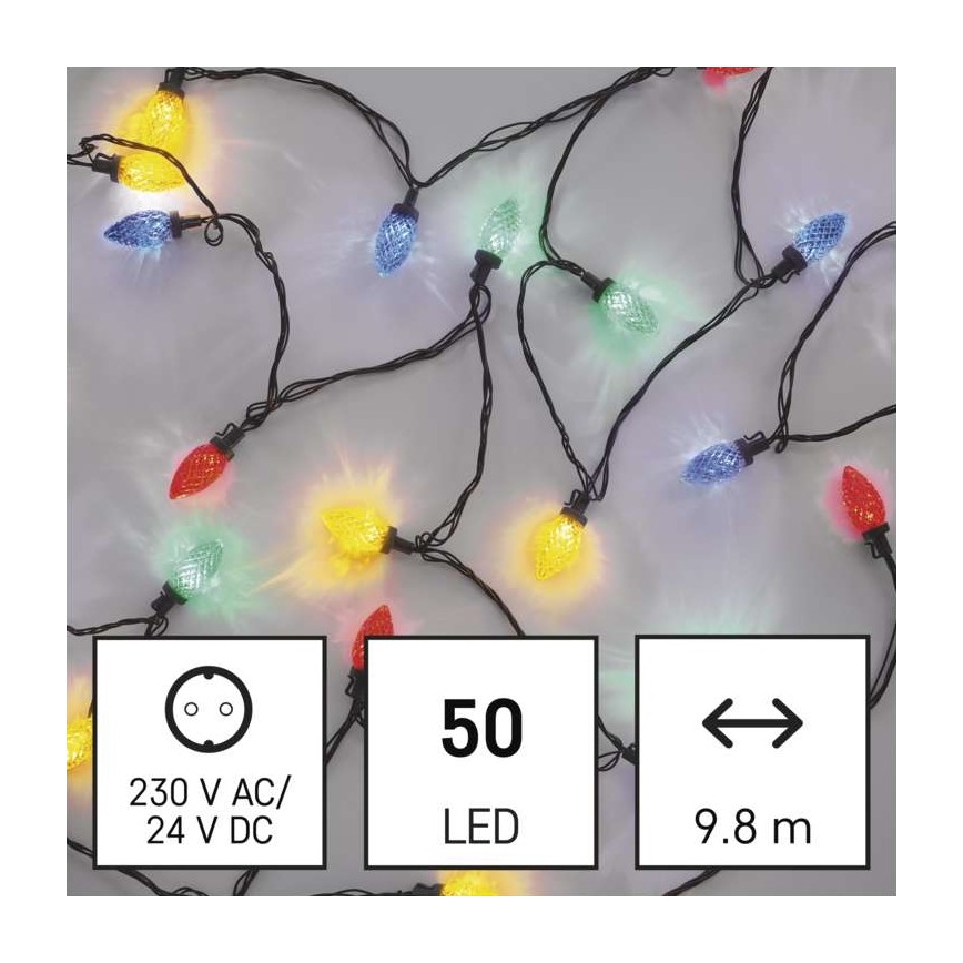 LED Zunanja božična veriga 50xLED/8 načinov 14,8m IP44 multicolor