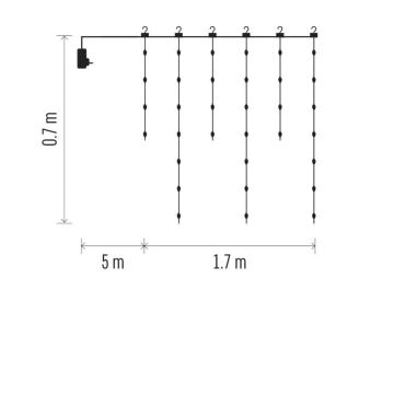 LED Zunanja božična veriga 54xLED/8 funkcij 6,7x0,7m IP44 topla bela