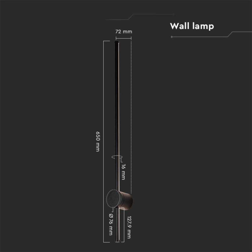 LED Zunanja stenska svetilka LED/12W/230V 3000K IP65 črna