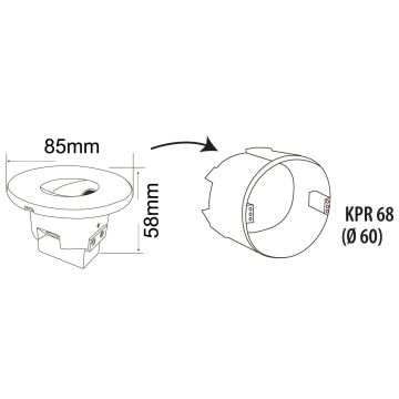 LED Zunanja stopniščna svetilka DECENTLY LED/1,5W/230V 3000/4000/6000K IP44 črna