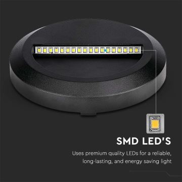 LED Zunanja stopniščna svetilka LED/2W/230V IP65 3000K črna