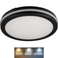 LED Zunanja stropna svetilka BENO ECO LED/12W/230V 3000/4000/6500K pr. 20 cm IP65 črna