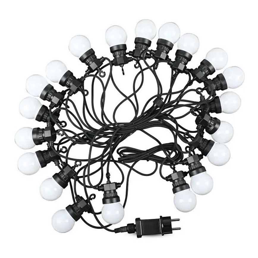 LED Zunanja veriga STRING 10m 20xLED/0,5W/230V IP44 6000K