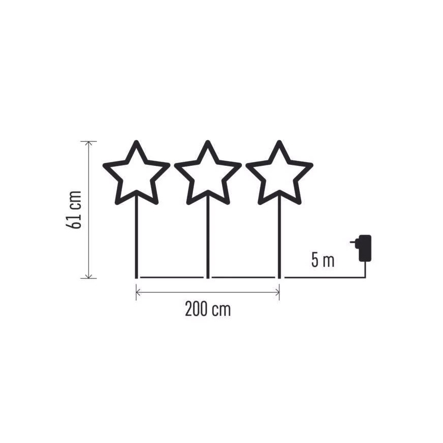 LED Zunanji božični okrasek 402xLED/3,6W/4,5/230V IP44 topla bela