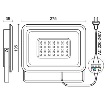 LED Zunanji reflektor LED/100W/230V 4000K IP65 črna