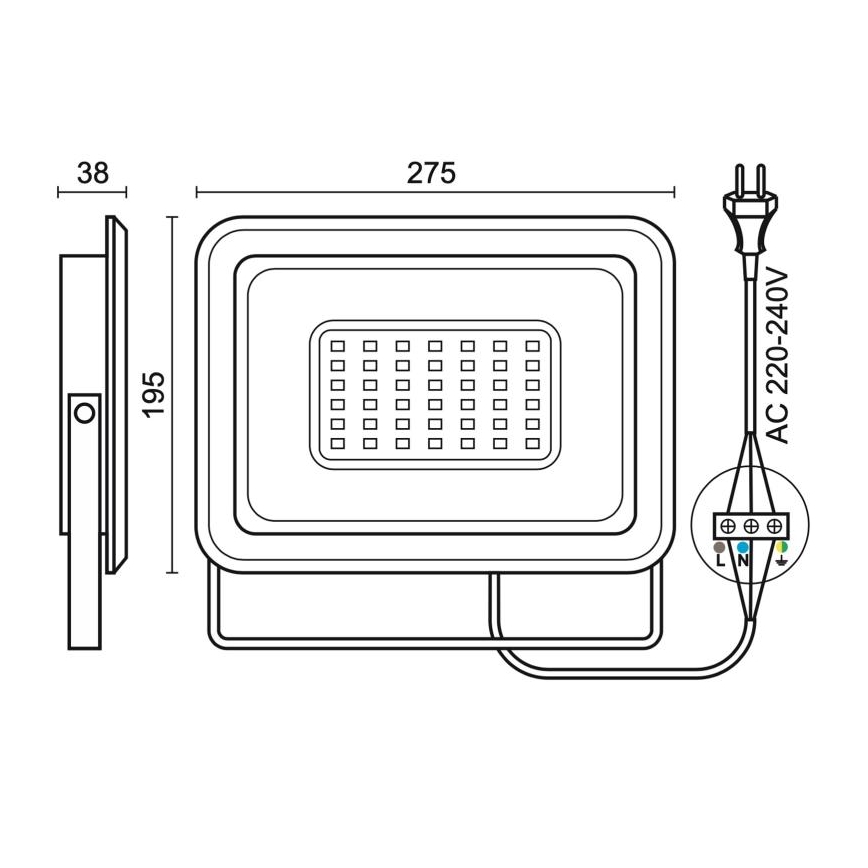 LED Zunanji reflektor LED/100W/230V 4000K IP65 črna