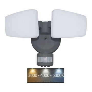 LED Zunanji reflektor s senzorjem LED/24W/230V 3000/4000/6000K IP54 antracit