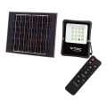 LED Zunanji solarni reflektor LED/12W/3,2V 4000K IP65 + Daljinski upravljalnik
