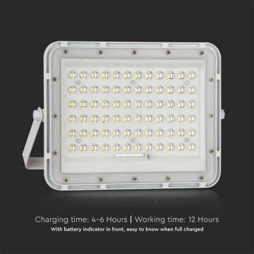 LED Zunanji zatemnitven solarni reflektor LED/15W/3,2V IP65 4000K bela + Daljinski upravljalnik