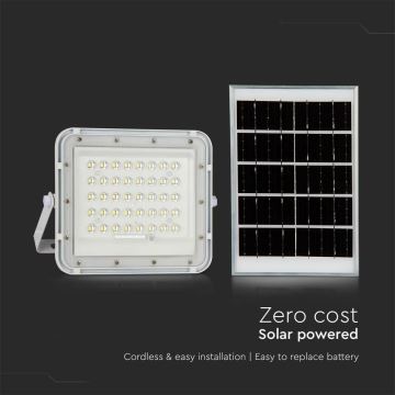LED Zunanji zatemnitvena solarni reflektorska LED/10W/3,2V IP65 4000K bela + Daljinski upravljalnik