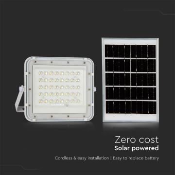 LED Zunanji zatemnitvena solarni reflektorska LED/6W/3,2V IP65 4000K bela + Daljinski upravljalnik