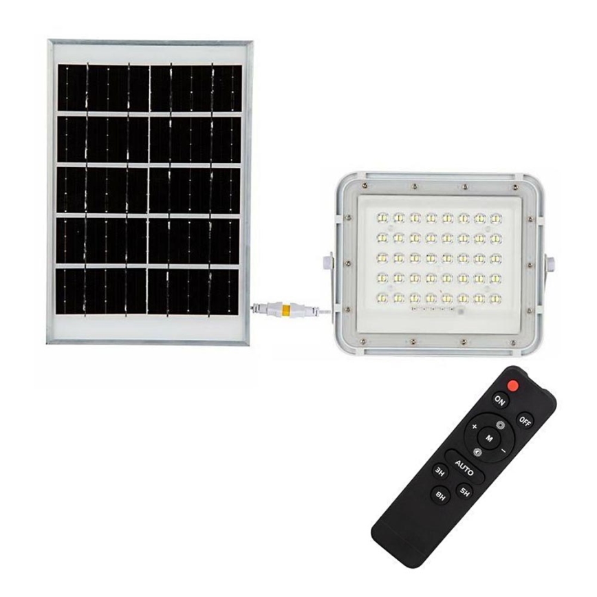 LED Zunanji zatemnitven solarni reflektor LED/6W/3,2V IP65 6400K bela + Daljinski upravljalnik