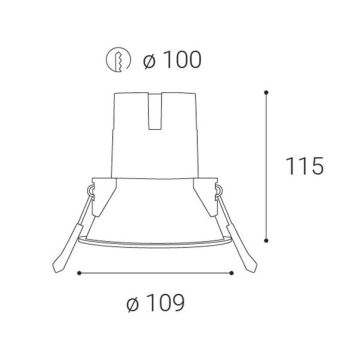 LED2 - LED Kopalniška vgradna svetilka ZERO LED/10W/230V 3000K CRI 95 IP43 črna pr. 10,9 cm