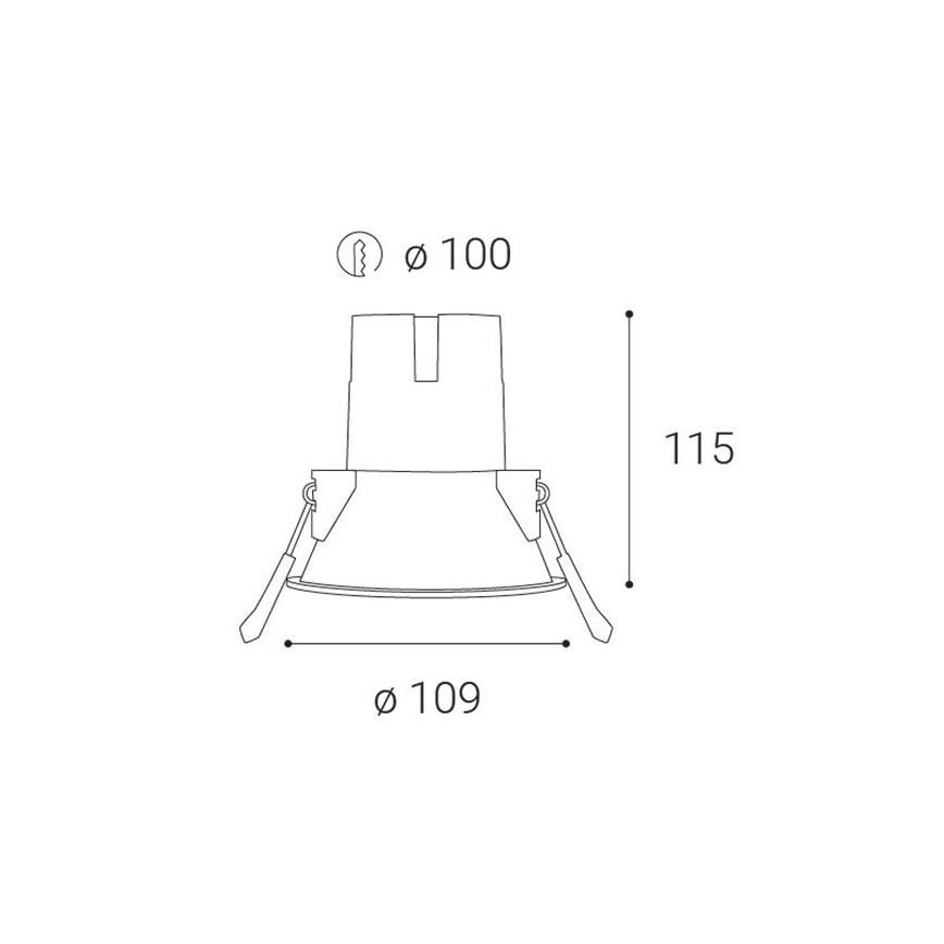 LED2 - LED Kopalniška vgradna svetilka ZERO LED/10W/230V 3000K CRI 95 IP43 črna pr. 10,9 cm