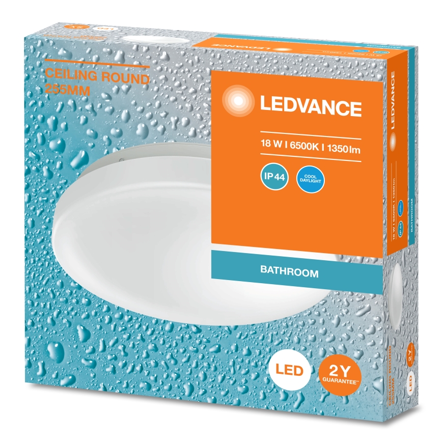 Ledvance - LED Kopalniška stropna svetilka CEILING ROUND LED/18W/230V 6500K IP44