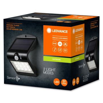 Ledvance - LED Solarna stenska svetilka s senzorjem METULJ LED/1,5W/3,7V IP65