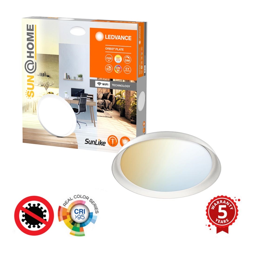 Ledvance - LED Zatemnitvena stropna svetilka SUN@HOME ORBIS LED/26W/230V 2200-5000K CRI 95 Wi-Fi