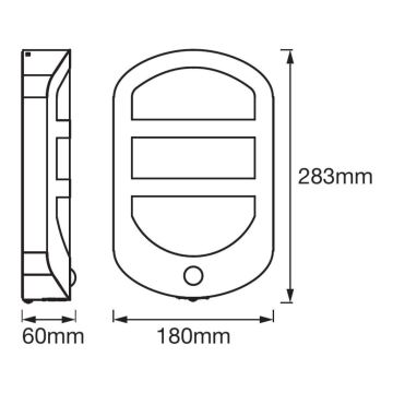 Ledvance - LED Zunanja stenska svetilka s senzorjem PLATE LED/12,5W/230V IP44