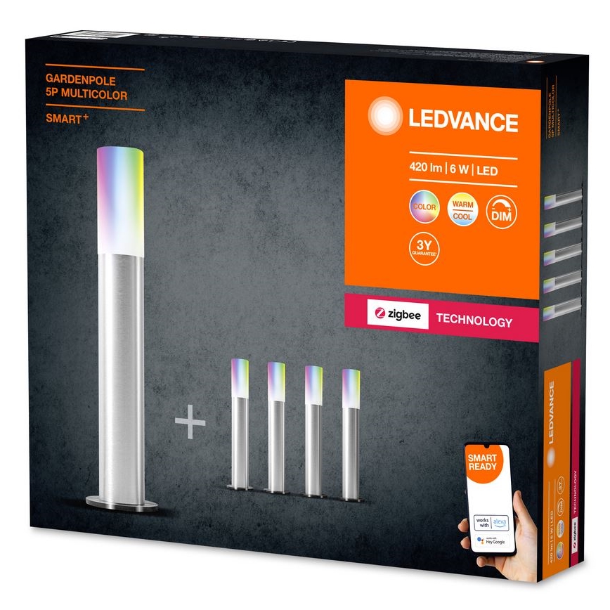 Ledvance - SET 5x LED RGBW Zatemnitvena zunanja svetilka SMART+ GARDENPOLE LED/6W/230V IP44