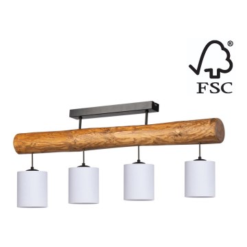 Lestenec FORESTA 4xE27/25W/230V hrast - FSC certifikat