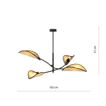 Lestenec na drogu LOTUS 4xE14/10W/230V črna/bež