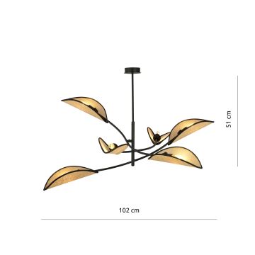 Lestenec na drogu LOTUS 6xE14/10W/230V črna/bež