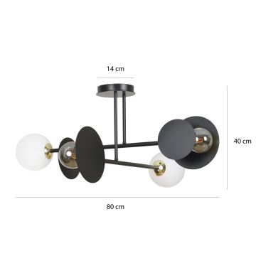 Lestenec na drogu MINERVA 2xE27/15W + 2xE14/10W/230V črna