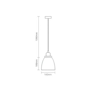 Lestenec na vrvici 1xE27/60W/230V pr. 14 cm