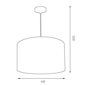 Lestenec na vrvici ARDEN 1xE27/60W/230V pr. 40 cm črna/bela