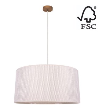 Lestenec na vrvici BENITA 1xE27/40W/230V krem barva/hrast – FSC certifikat