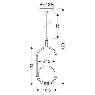 Lestenec na vrvici CORDEL 1xG9/28W/230V sijajni krom