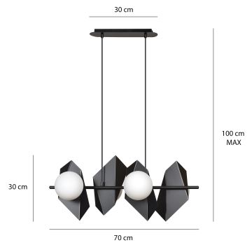 Lestenec na vrvici DRIFTON 4xE14/10W/230V črna