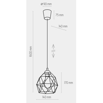 Lestenec na vrvici GALAXY 1xE27/60W/230V