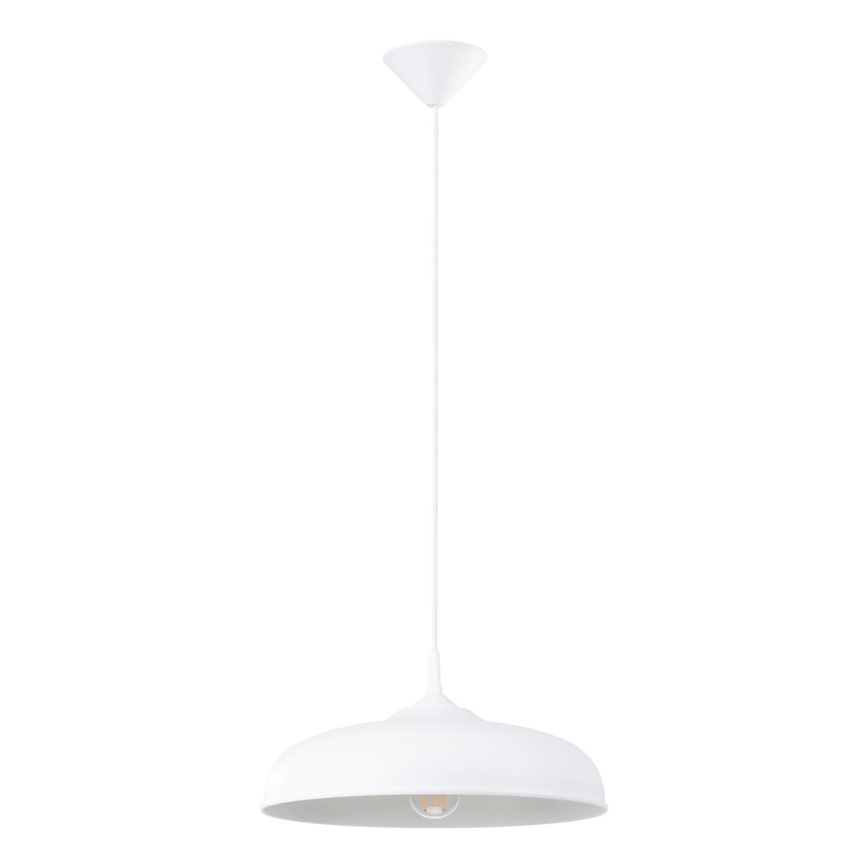 Lestenec na vrvici GINA 1xE27/15W/230V pr. 38 cm bela