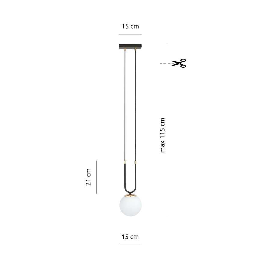 Lestenec na vrvici GLAM 1xE14/10W/230V črna