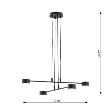 Lestenec na vrvici MODUS 4xGX53/12W/230V črna