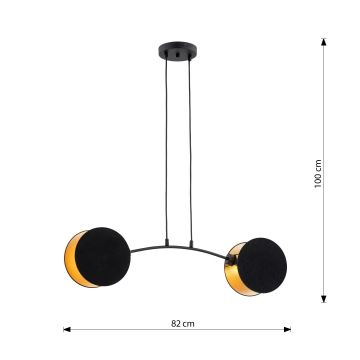 Lestenec na vrvici MOTIF 2xE27/15W/230V črna