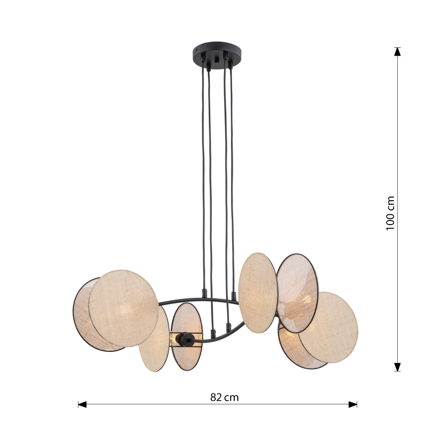 Lestenec na vrvici MOTIF 4xE27/15W/230V bež