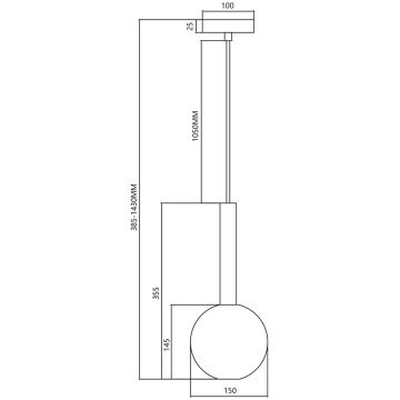 Lestenec na vrvici NIKO 1xG9/9W/230V pr. 15 cm zlata