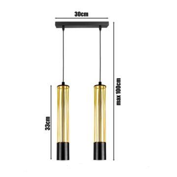 Lestenec na vrvici PRESCOT 2xGU10/40W/230V zlata